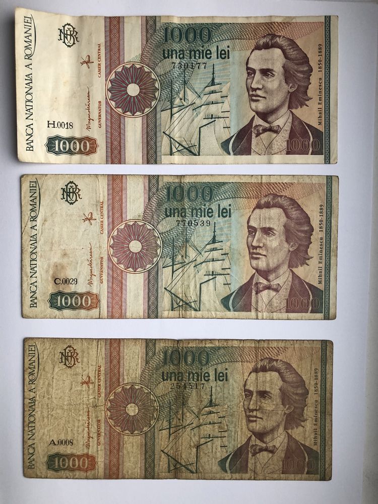 Bancnota 1000 lei an 1991 septembrie