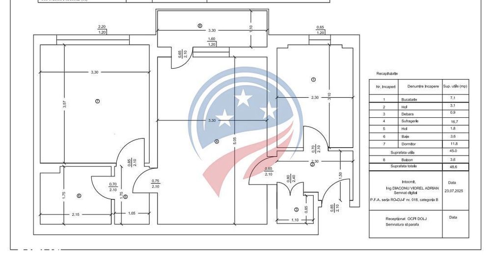 Apartament cu 2 camere(etaj 1) de vanzare in Brazda lui Novac Craiova