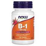 NOW Foods, B1, 100 мг. Витамин Б1, Vitamin B1. tiamin, тиамин