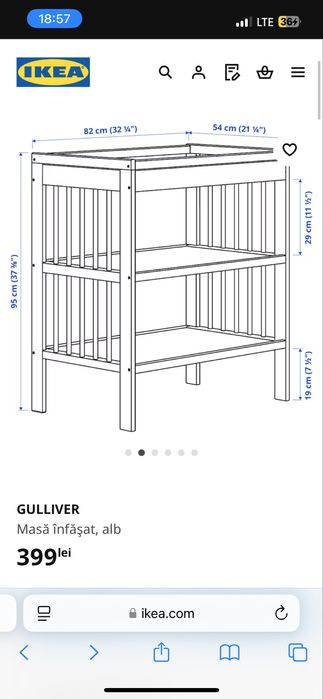 Set masuta de infasat Gulliver si salteluta 70x47.5