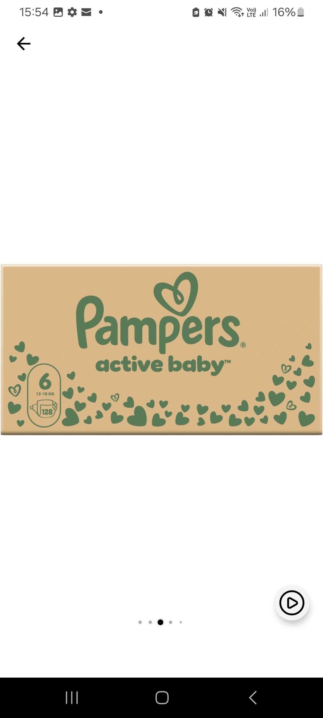 Vand Pampers numarul 6 la 170 de lei baxul 128 buc