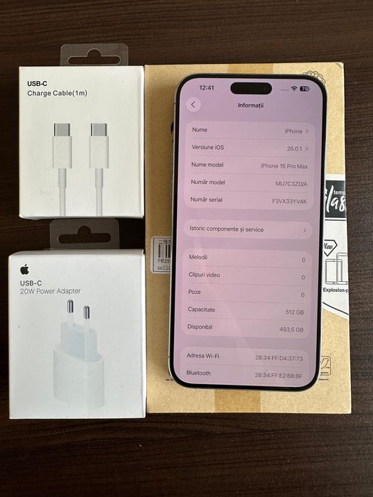 iPhone 15 Pro Max Natural Titan, 512Gb, ca nou