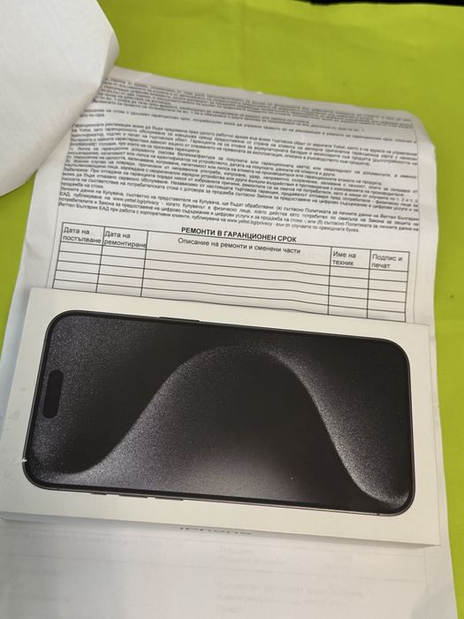 КАТО НОВ 1TB iPhone 15 Pro Max Yettel Гаранция 2026 Black / Черен