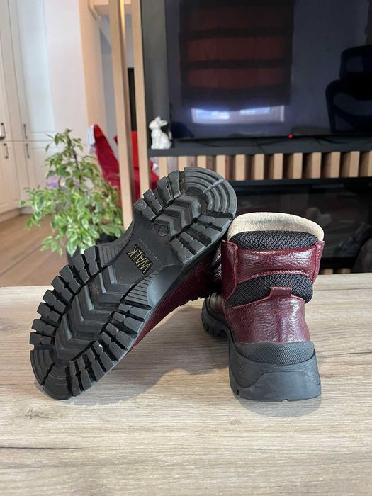 Ghete bordo din piele, model Gloria by S-karp - marimea 35