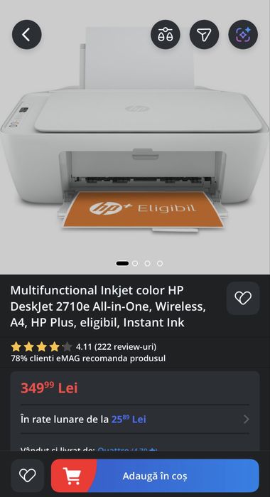 Imprimanta cu Scanner HP 2710e Wireless