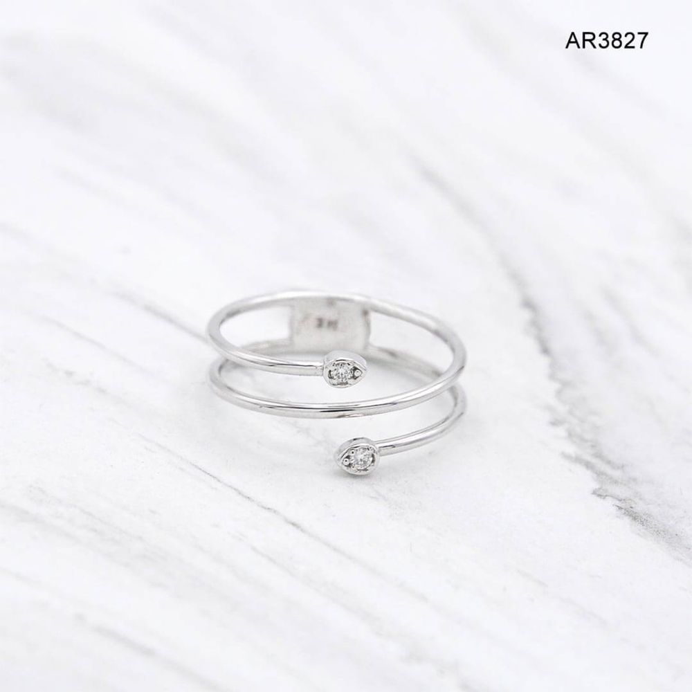 Inel Aur Alb 14 K cu DIAMANTE model nou ARJEWELS(AR3827)