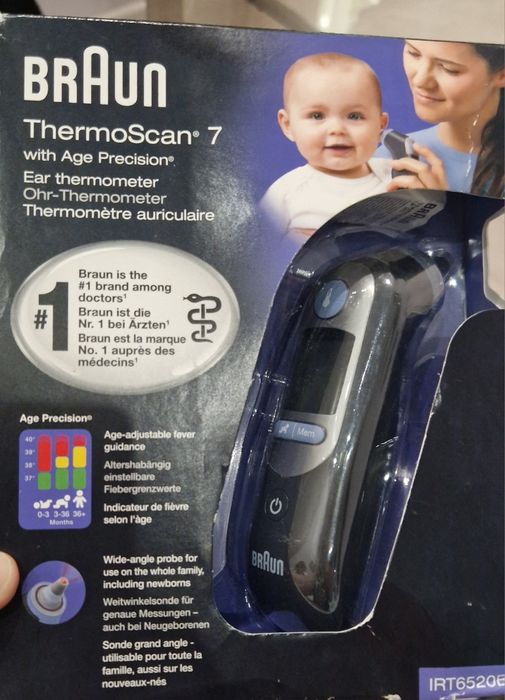 Инфрачервен електронен термометър за ухо Braun Thermoscan 7 IRT6520B,