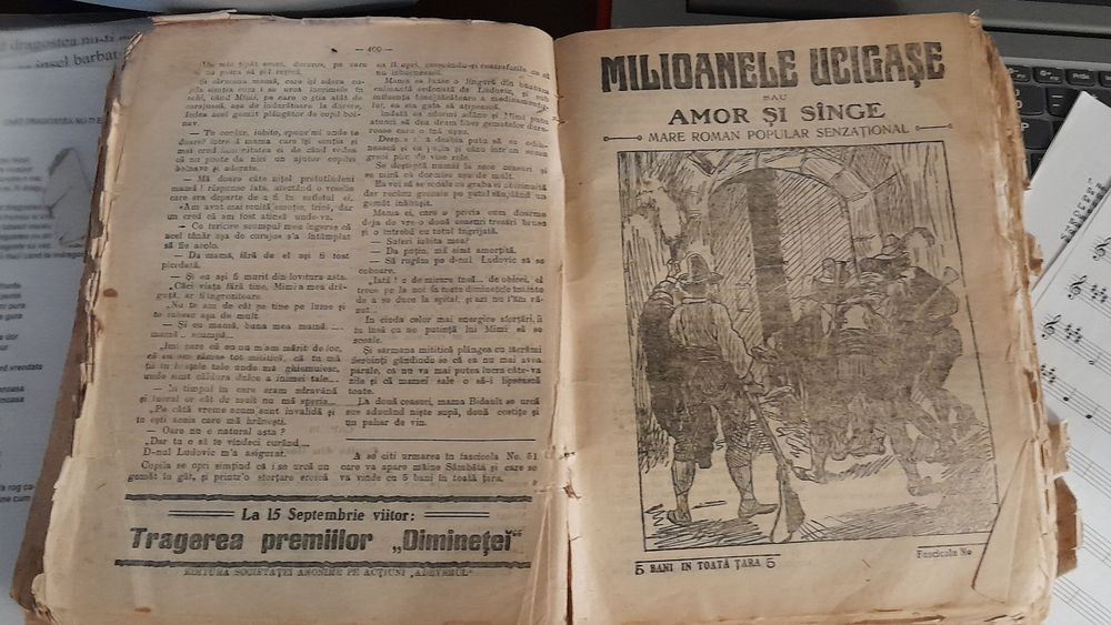 Carte veche 1906 /Romanul Foileton 5 Bani în toata Tara