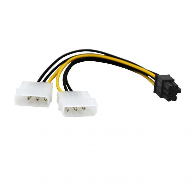 Кабель переходник Molex M x2 - PCIe 6pin M, 20см новый в упаковке.