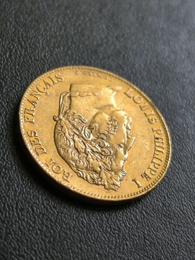 20 франка 1844 год, Луи -Филип I, злато 6.45 гр,900/1000 (21.6 к)