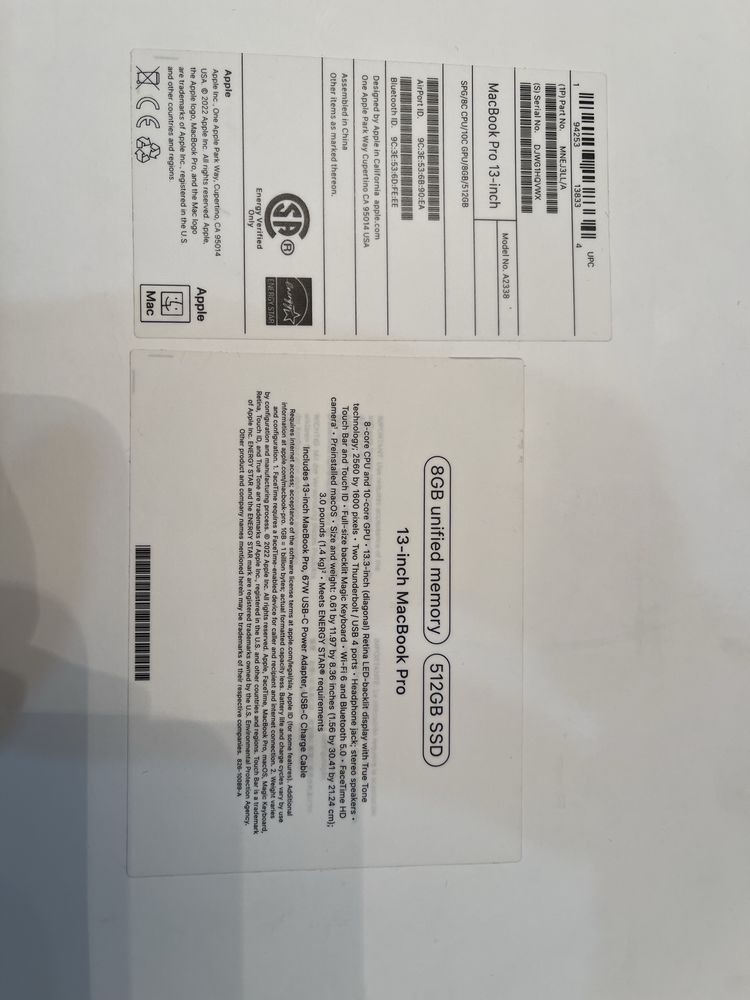Macbook Pro 2022 M2
