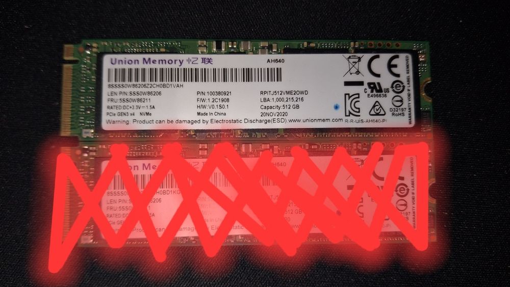 SSD M.2 NVMe 512GB Union Memory AH640 (PCIe 3.0 x4)