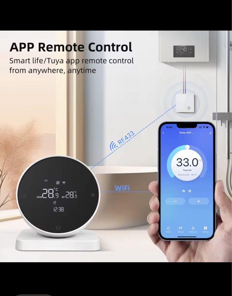 Termostat tuya wireless wifi