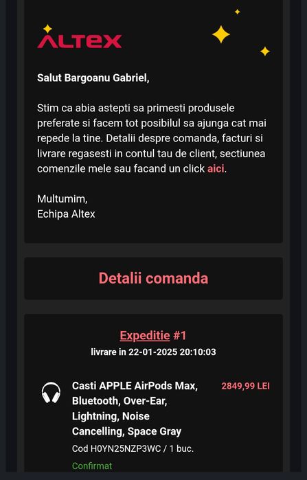 Airpods Max Sigilate cu dovada de achiziție