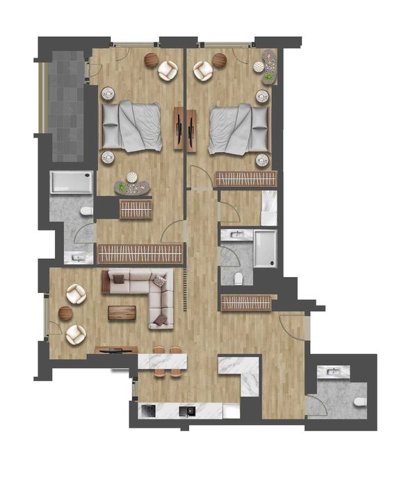Tashwell 3-комнатная 107,00м2 ул. Шота Руставели