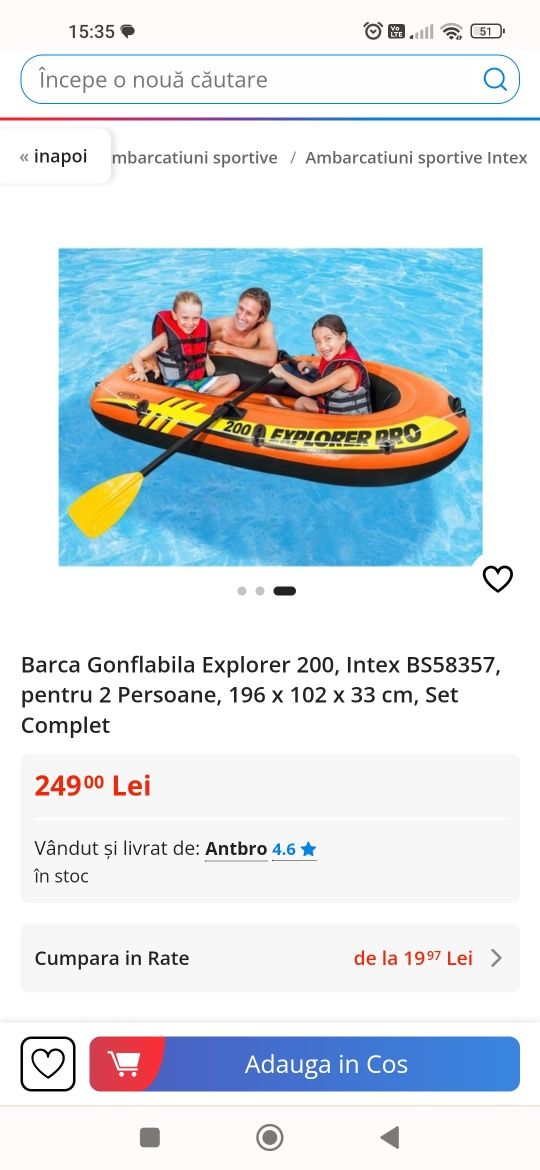 Barcă gonflabila Nouă Explorer 200