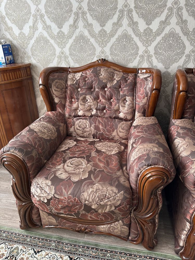 Раскладной угловой диван с креслом