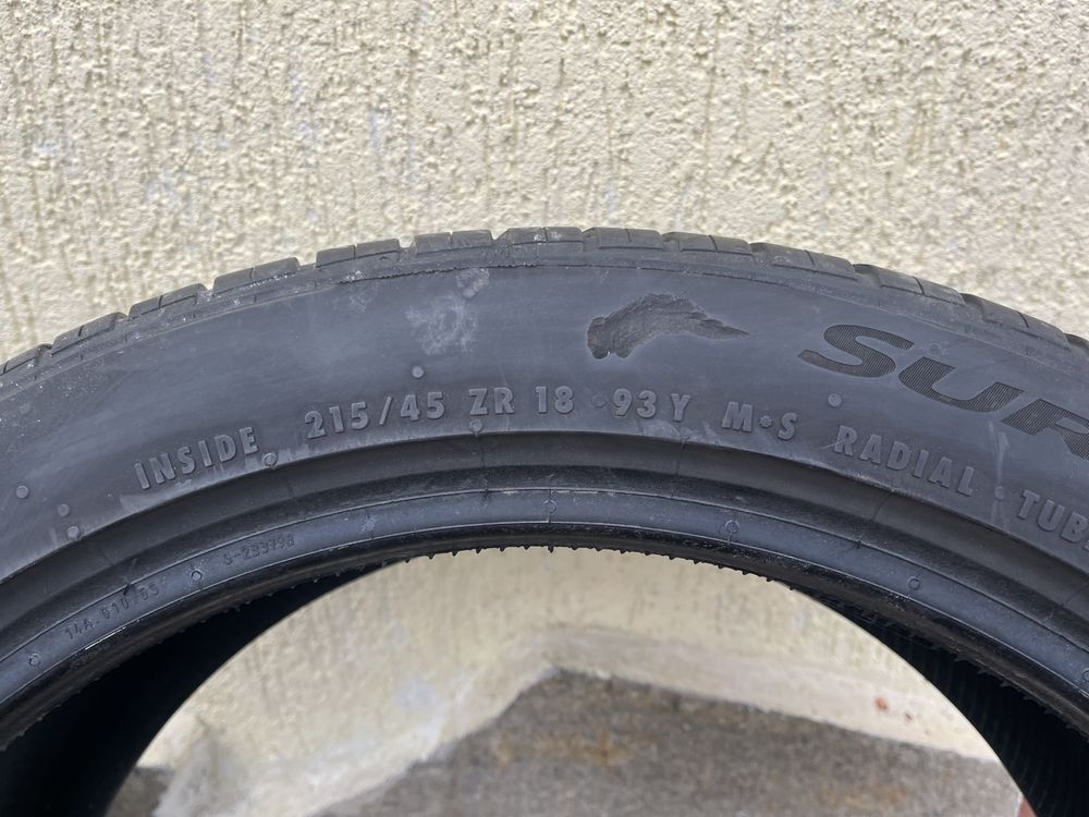 2 бр. всесезонни гуми 215/45/18 Continental DOT 4218/2619 4/6 mm