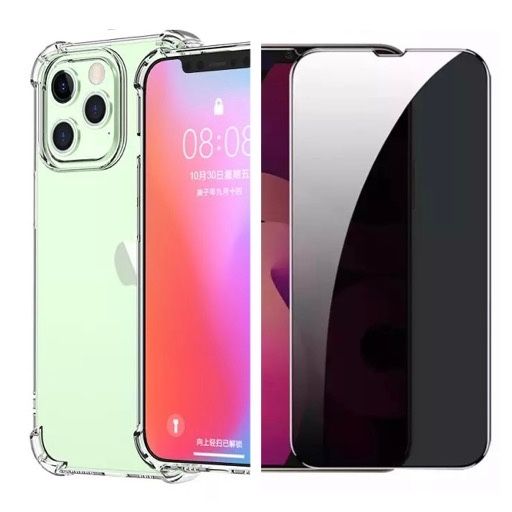 Husa AntiSoc + Folie Sticla 6D 11D Privacy Iphone 14/15/16E/17 PRO MAX