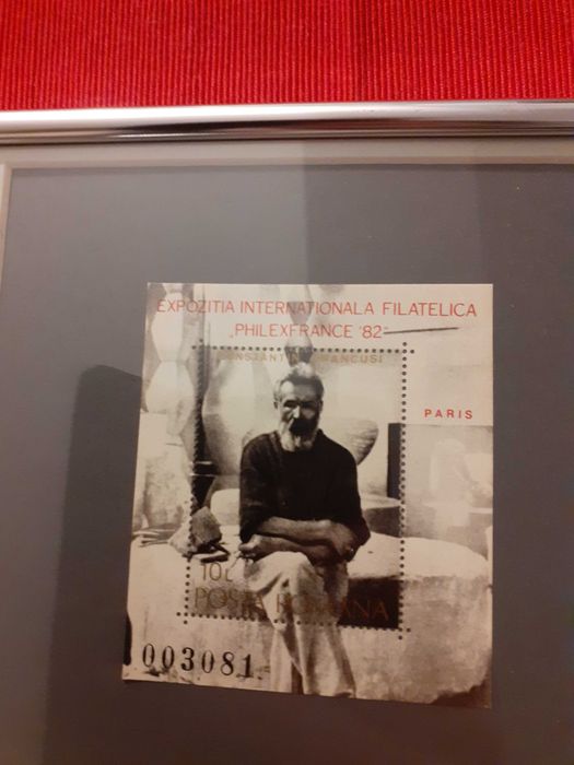 Tablou cu colița filatelică Constantin Brancusi - 1982