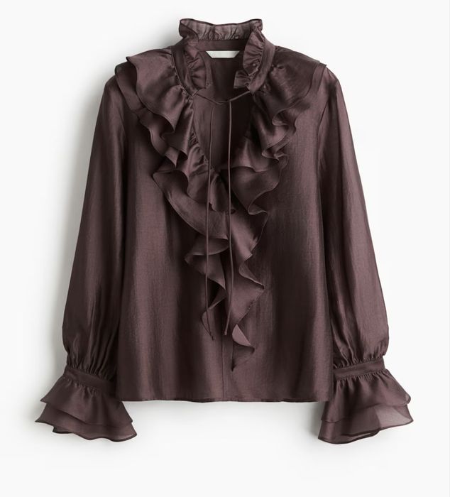 Дамска риза H&M в актуалния цвяр бордо