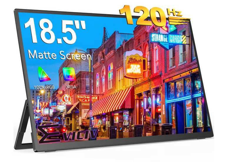 Преносим монитор EVICIV M185E04, 18,5 инча, 2K IPS, 120Hz, 100%sRGB