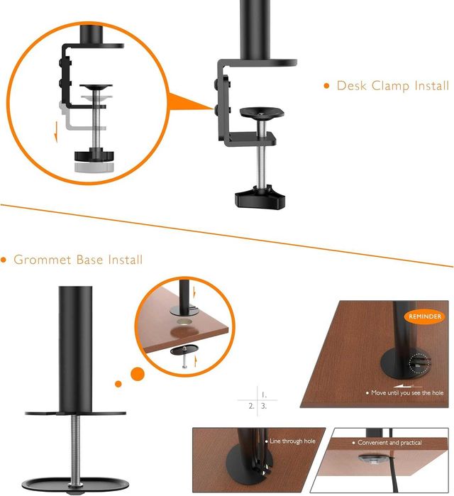 Suport 3 monitoar BONTEC, 2 tipuri prindere birou, REDUS de la 400RON