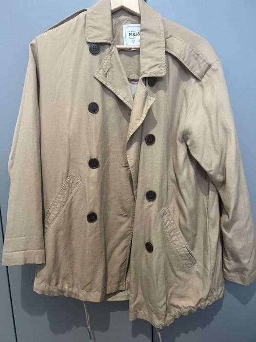Geaca trench Pull&Bear, cream, marime S