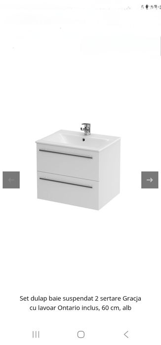 Set dulap baie Gracja alb+ lavoar Ontario 60 Cersanit