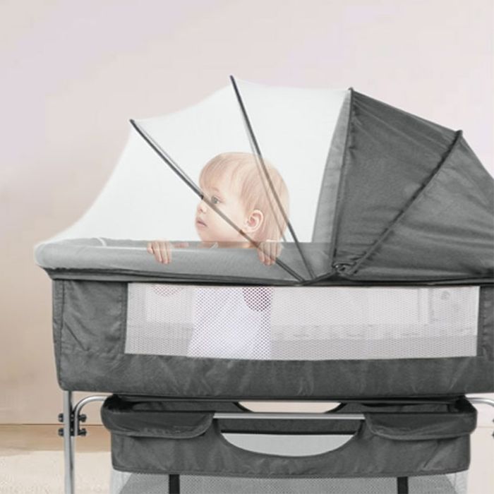 6-в-1 регулируемо бебешко креватче – люлка, креватче за пътуване, кош