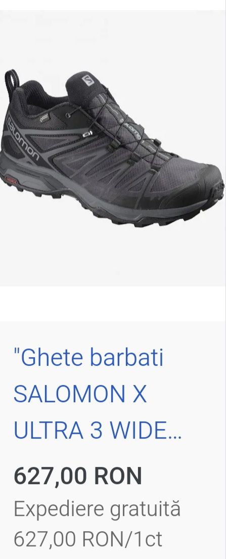 Preț fix,Salomon Gore-tex Nr38,5 Int24cm nu Nike Adidas