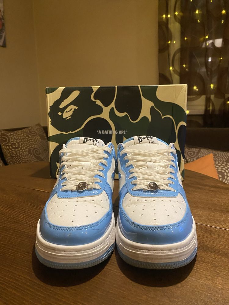 Bape sta patent leather blue white