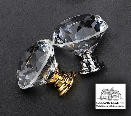 Maner mobila cristal (butoni forma de diamant), dulap, comoda