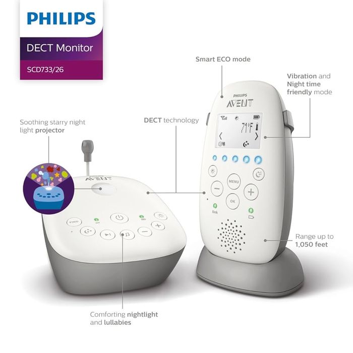 Philips Avent  DECT аудио бебефон с проектор „Звездна нощ“
