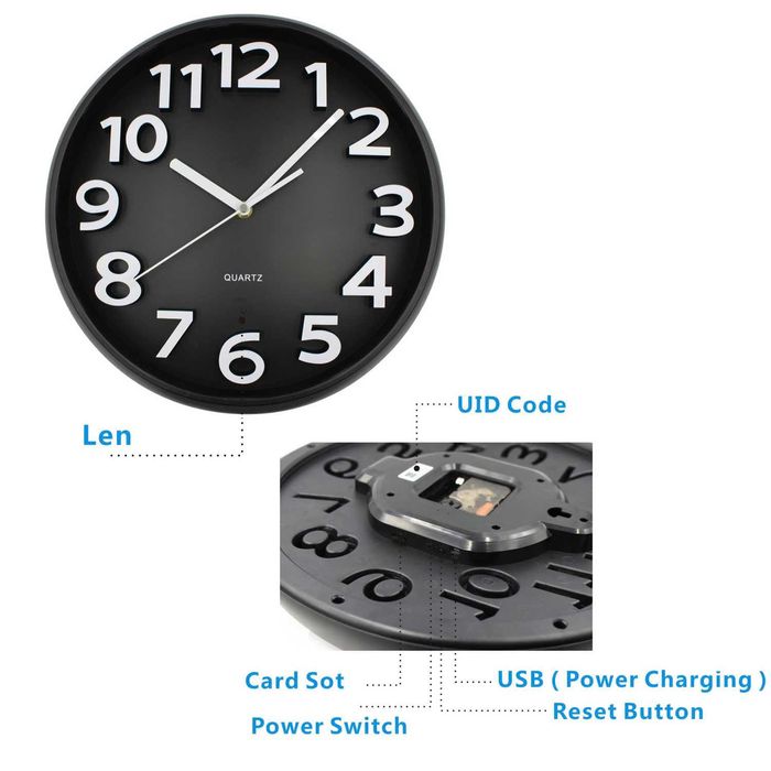 Стенен часовник със супер скрита камера WiFi/IP наживо / BK032 /