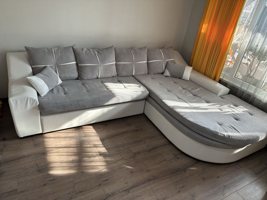 Ъглов диван Xora “Уелнес” - разтегателен + ракла / 294х222х90 см