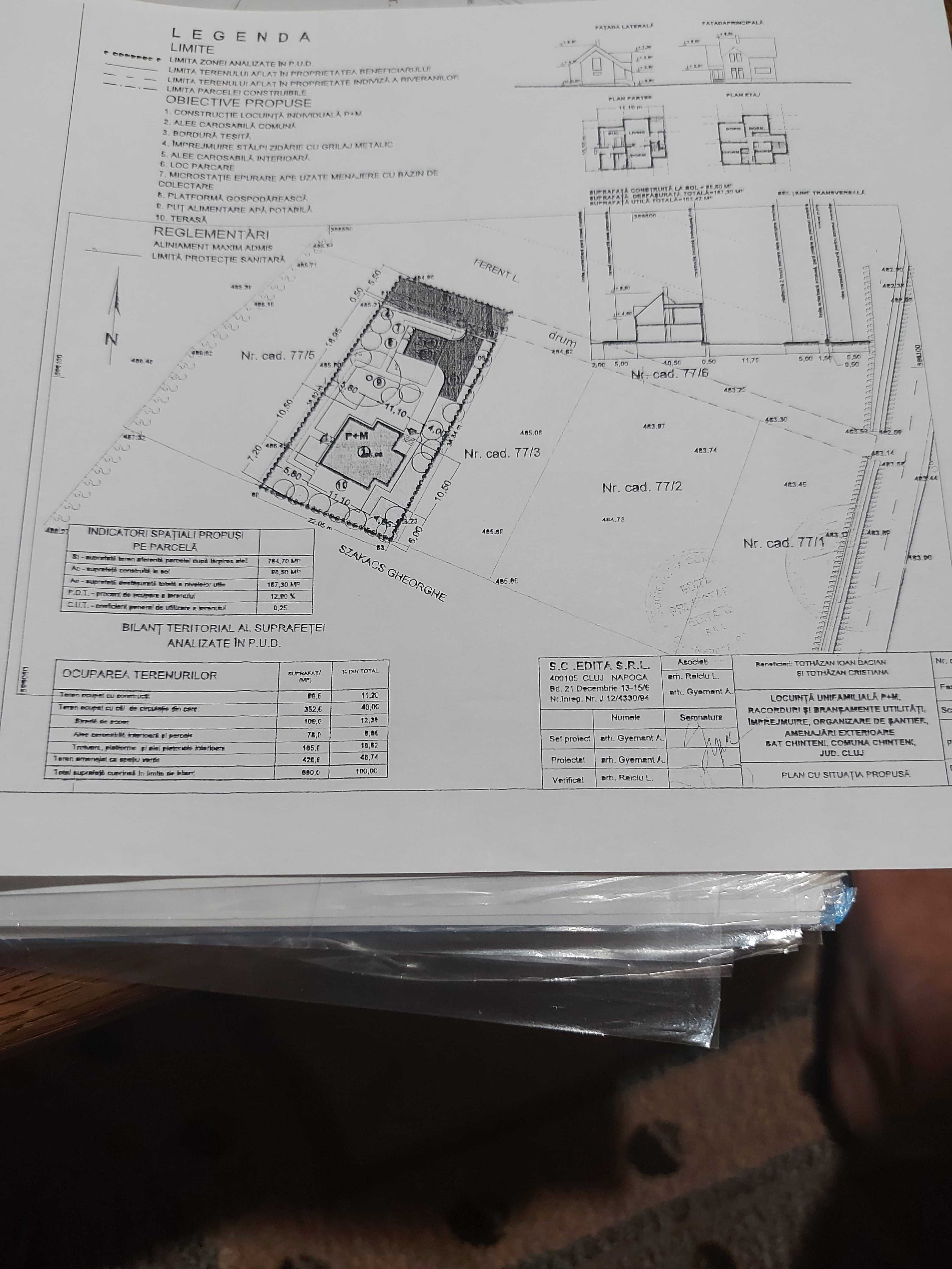 Teren  cu autorizatie de constructie in Chinteni