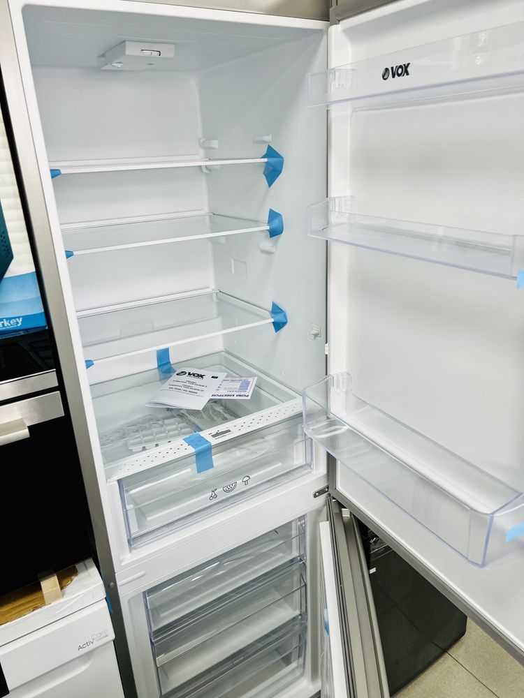 Хладилник с фризер A+++ инокс НОВ 60месеца гаранция Vestel /VOX/Sharp
