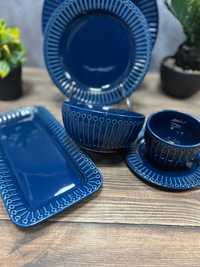Синяя чайно столовая посуда Vassila