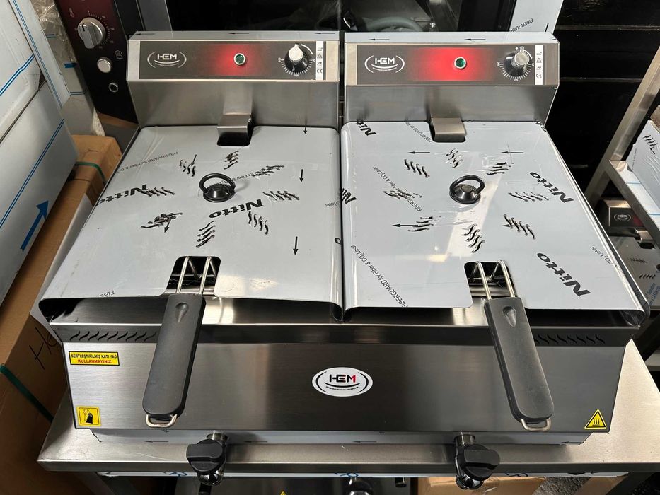 Friteuza Electrica 8 Litri, 8+8 Litri Cu Robinet Scurgere In Stoc