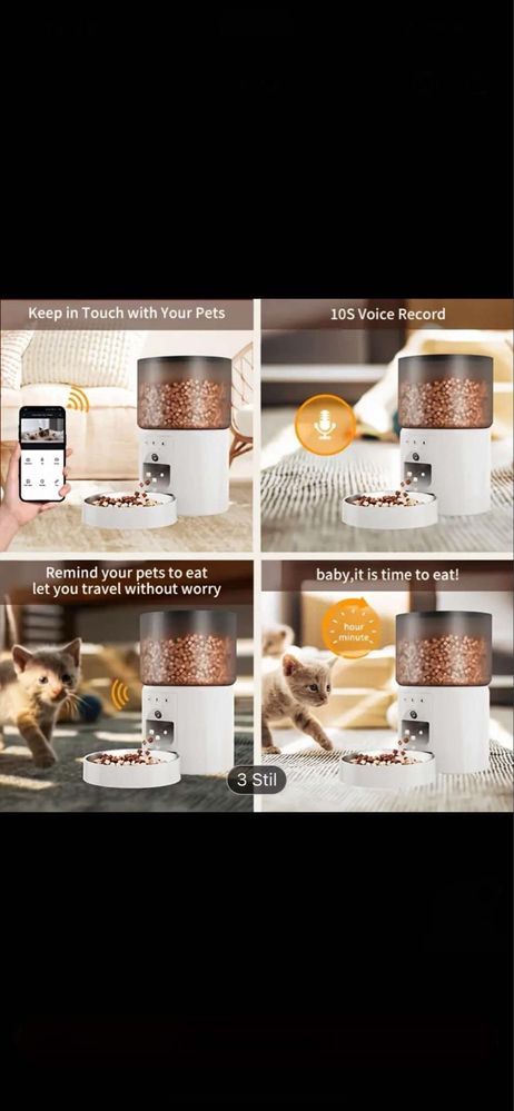 Hranitor automat cu Camera video pt piaici si caini Nou