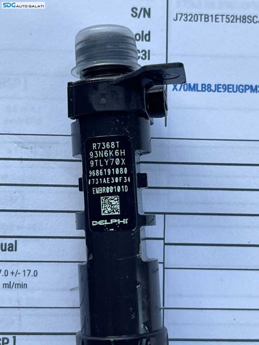 Injector Injectoare Verificat pe Banc cu Fisa Ford Mondeo MK 4 2.0 TDCI 2007 - 2015 Cod 9686191080 [B3267]