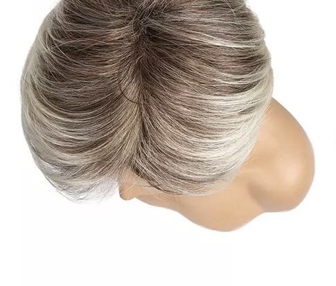 Peruca T15 Blonda scurta bob breton suvite blond deschis par scurt gri