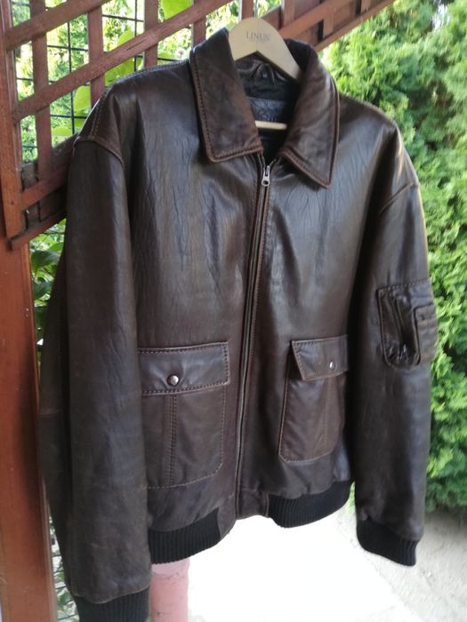 Geaca piele bărbati Angelo Litrico Aviator xxl