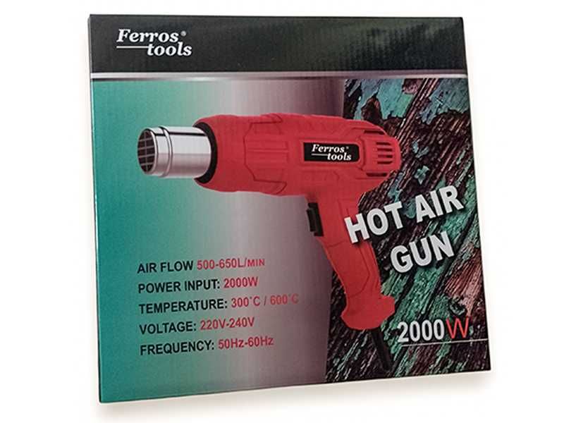 НОВИ! Пистолет за горещ въздух FERROS TOOLS 2000 W 300-600°C