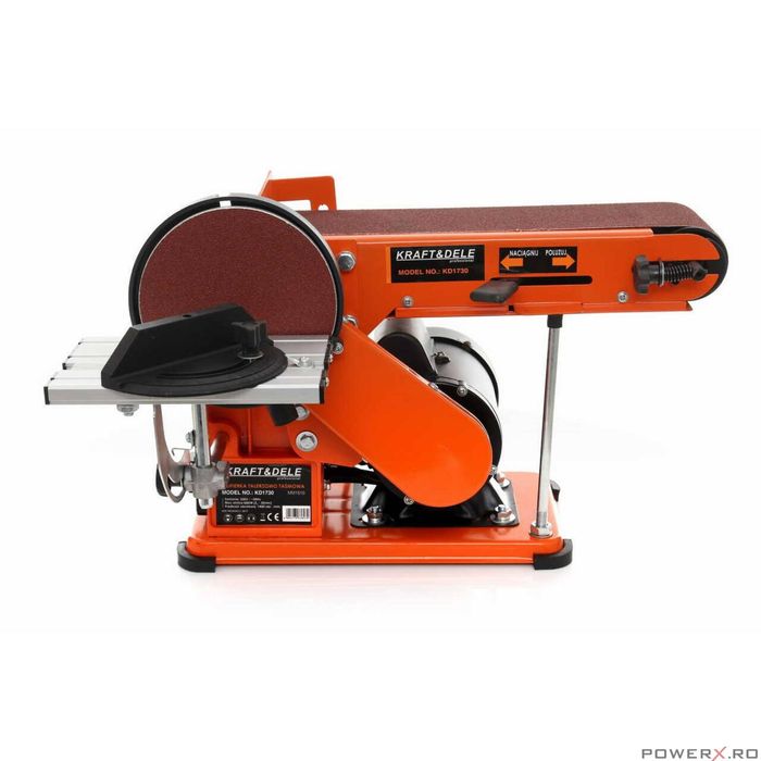 Polizor de banc pentru lemn cu banda si disc, putere 600W, Kraft