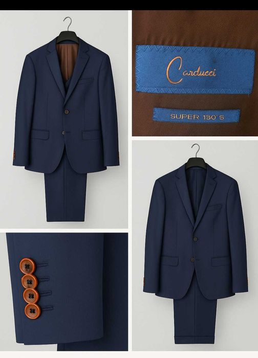 Мъжки елегантен костюм Carducci  Тъмносин | Перфектно