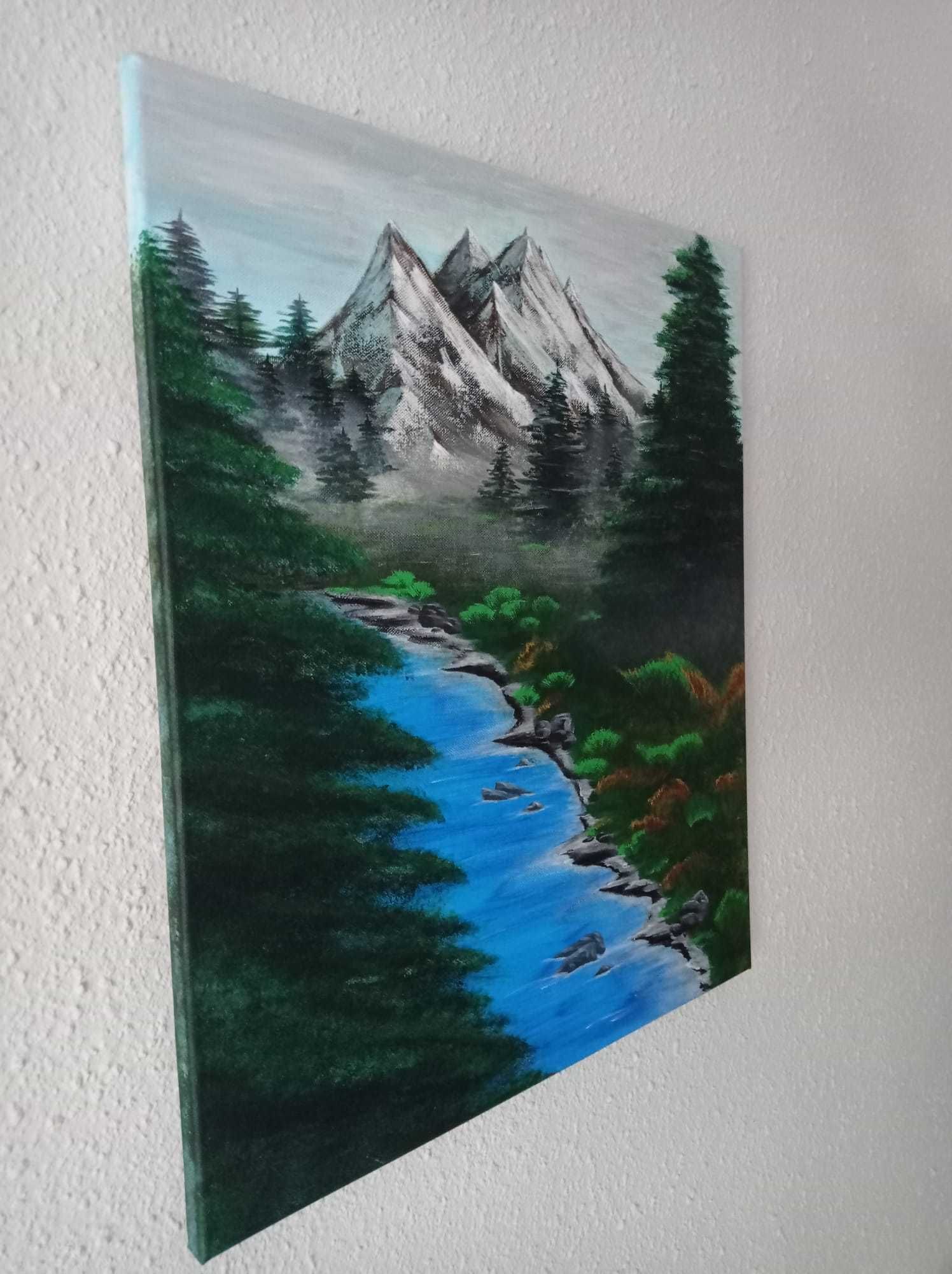 Tablou pictat pe canvas - Peisaj montan