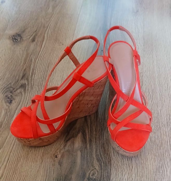 Sandale cu platforma, marimea 36, coral H&M,