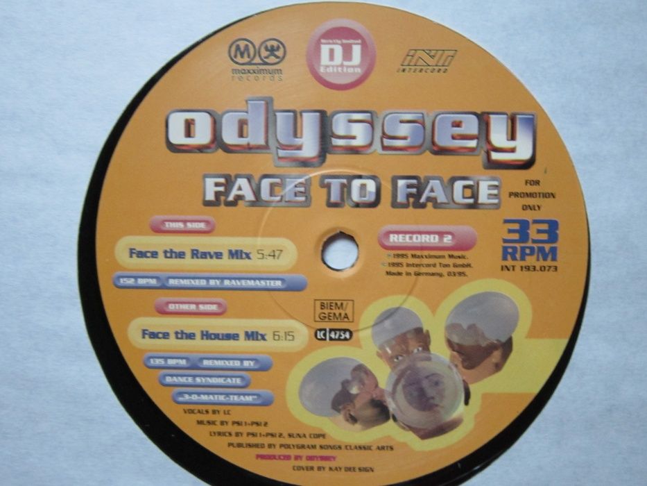 Odyssey Face To Face (Electronic, Hard Trance, Euro House)1995